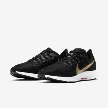 Nike Air Zoom Pegasus 36 - Női Futócipő - Fekete/Piros/Fehér/Metal Arany